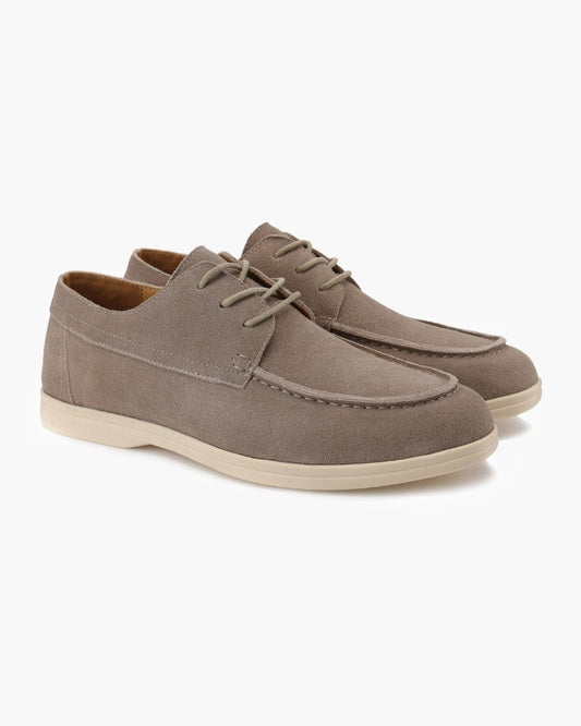 Premium-Schnürschuhe aus Wildleder - Mokka