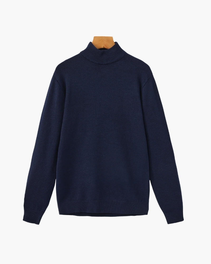 Gerippter Mock-Neck Pullover