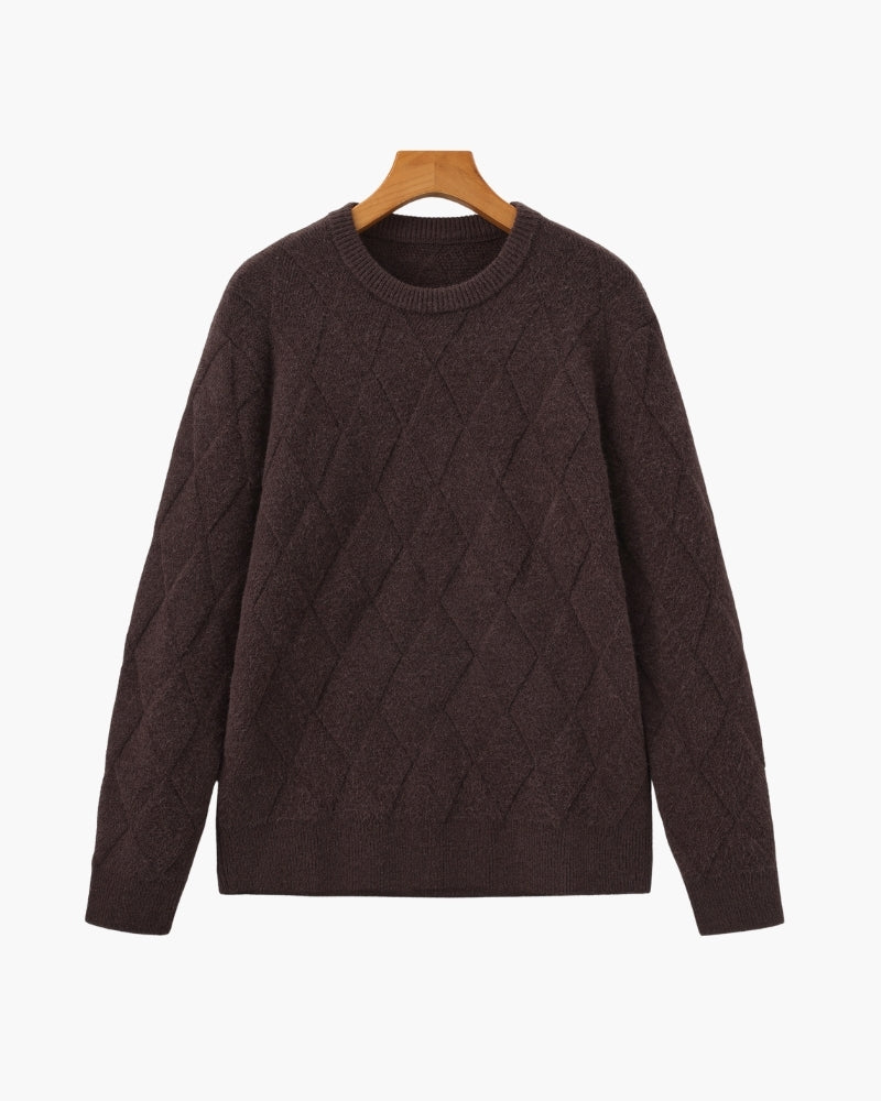 Diamond Knit Rundhalspullover