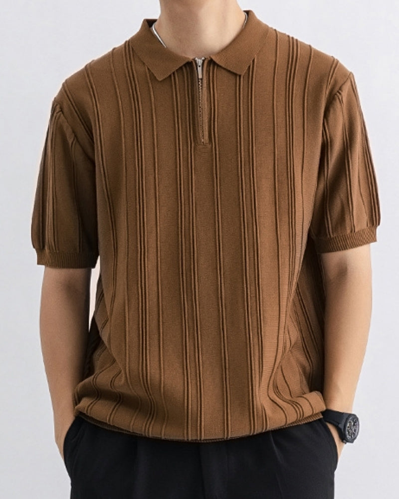 Signature Zip-Strickpolo