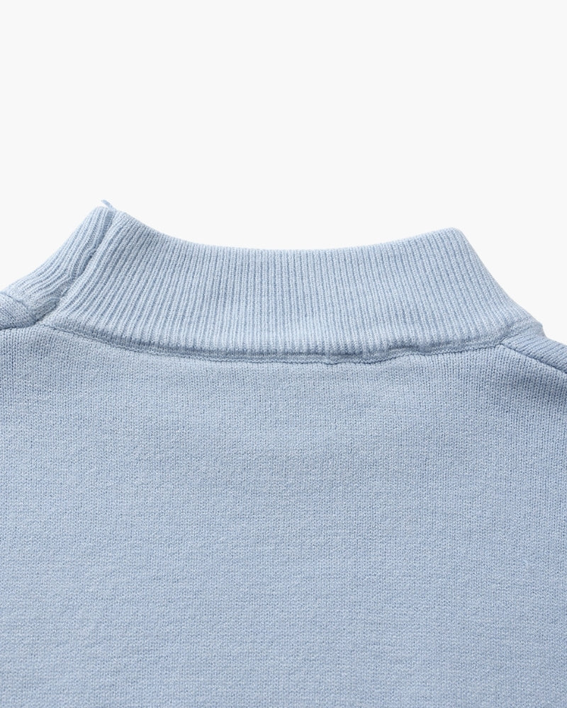 Gerippter Mock-Neck Pullover