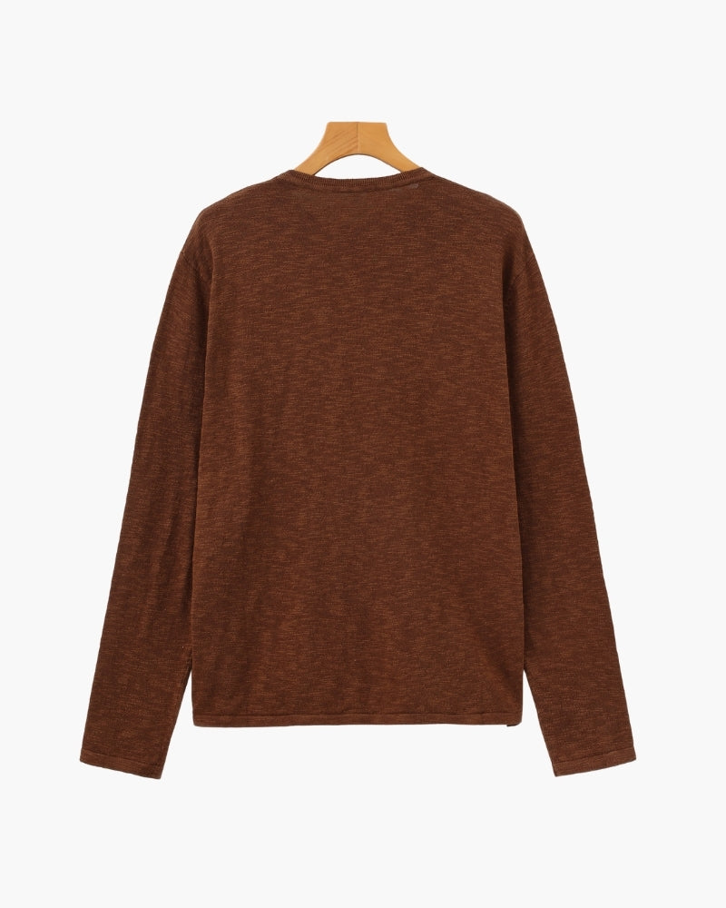 Leinen-Baumwoll Rundhalsshirt