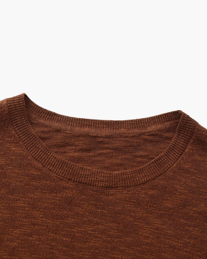 Leinen-Baumwoll Rundhalsshirt