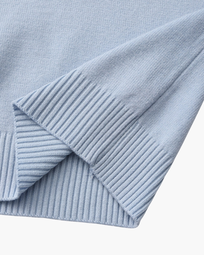 Gerippter Mock-Neck Pullover