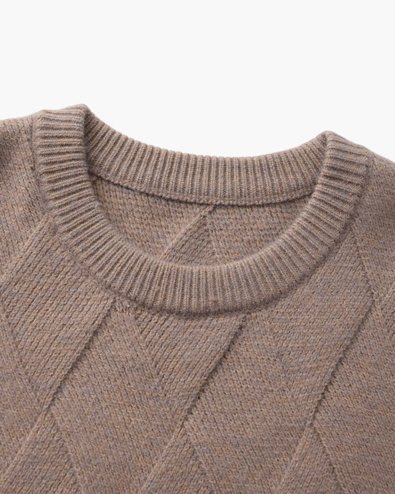 Diamond Knit Rundhalspullover