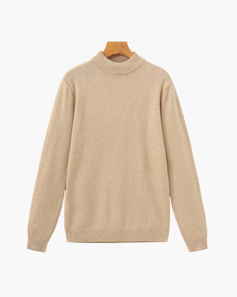 Gerippter Mock-Neck Pullover