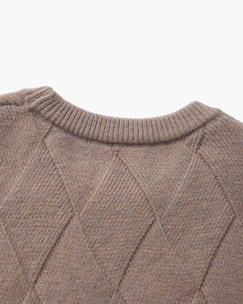 Diamond Knit Rundhalspullover