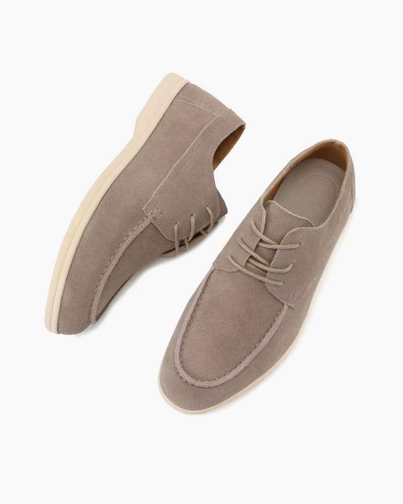 Premium-Schnürschuhe aus Wildleder - Mokka