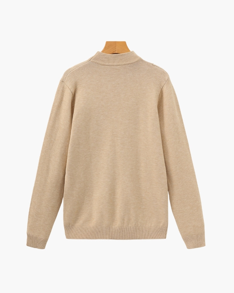 Gerippter Mock-Neck Pullover