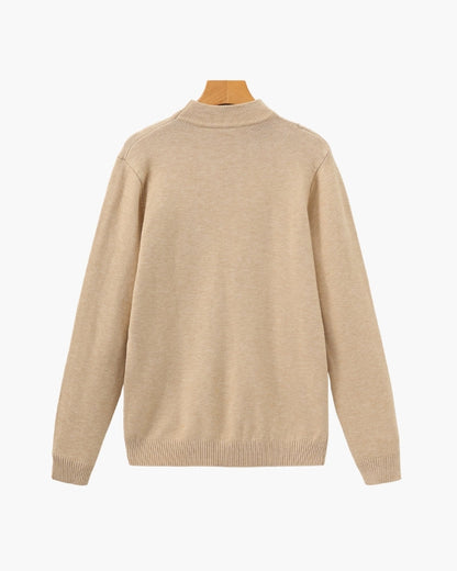 Gerippter Mock-Neck Pullover