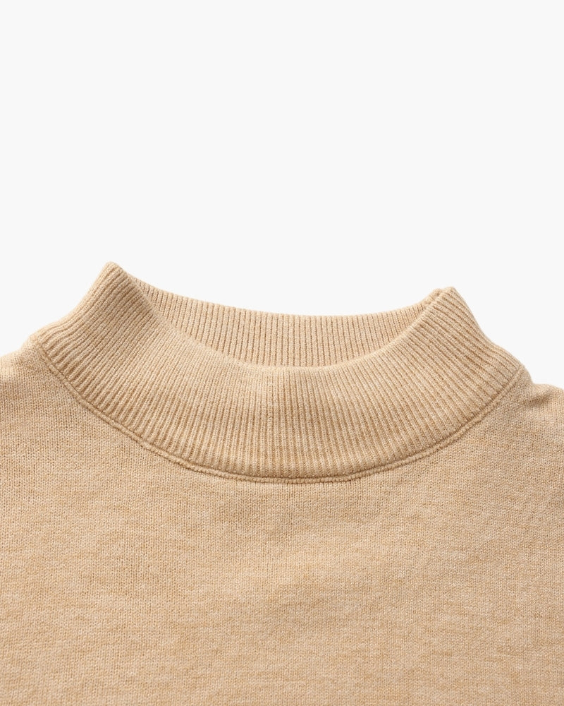 Gerippter Mock-Neck Pullover
