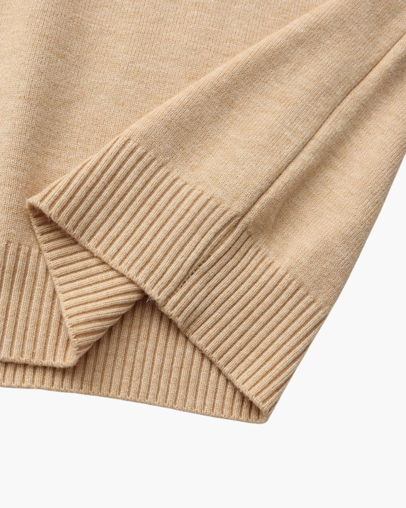 Gerippter Mock-Neck Pullover
