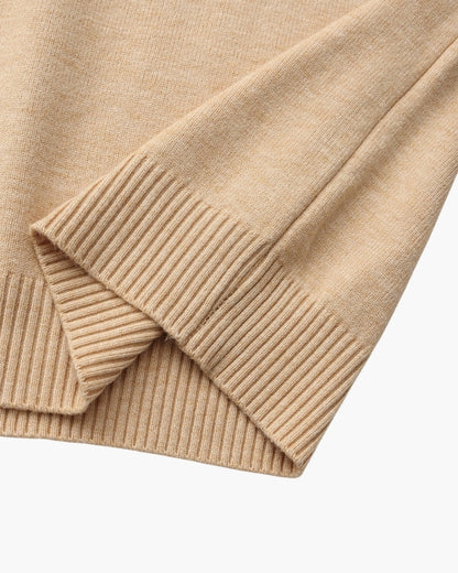 Gerippter Mock-Neck Pullover