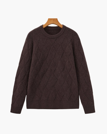 Diamond Knit Rundhalspullover