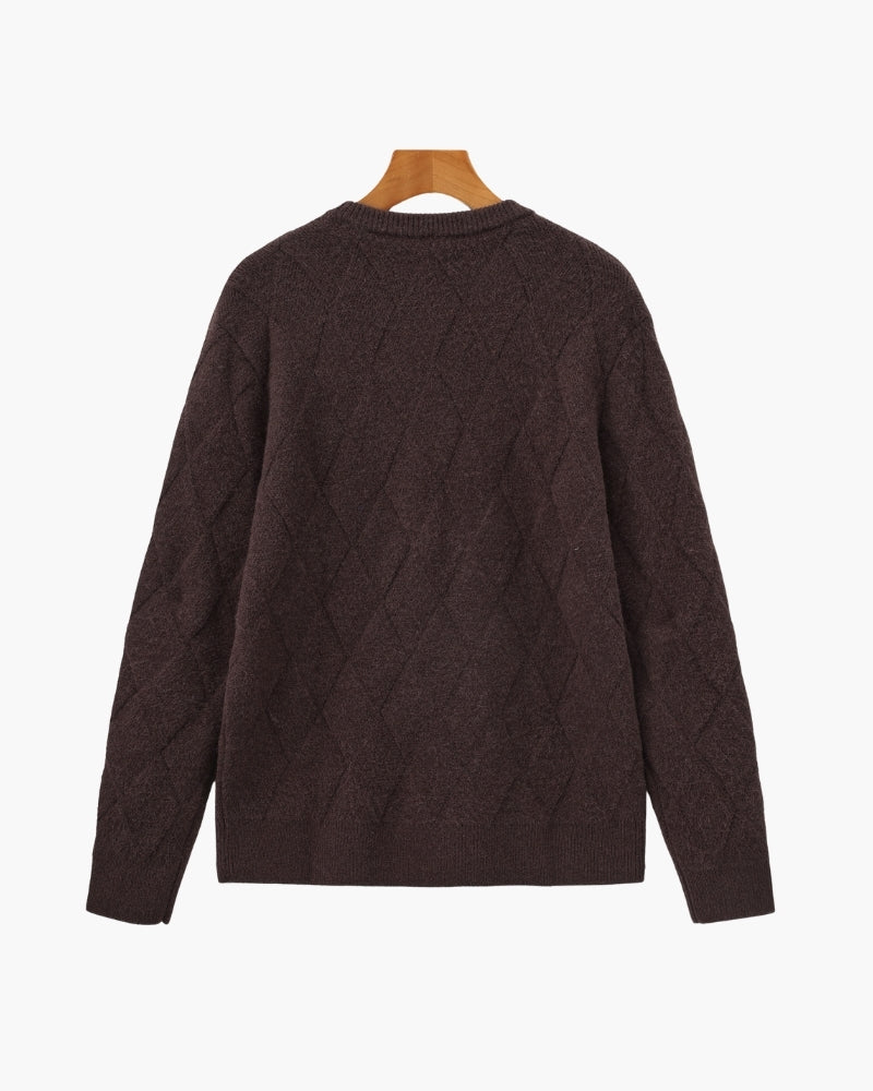 Diamond Knit Rundhalspullover