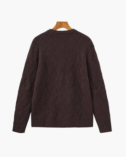 Diamond Knit Rundhalspullover