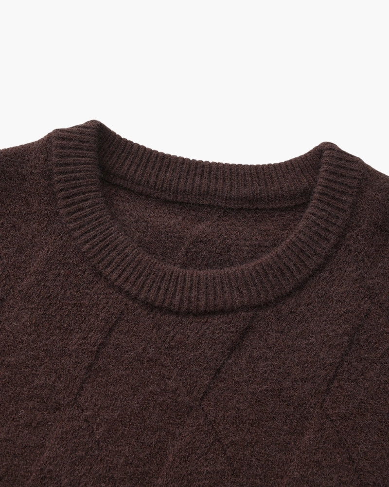 Diamond Knit Rundhalspullover