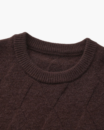 Diamond Knit Rundhalspullover