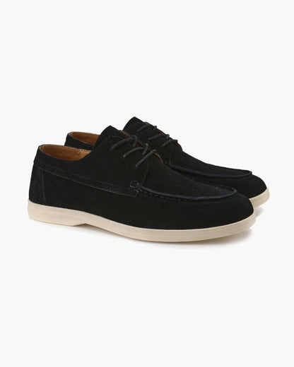 Premium-Schnürschuhe aus Wildleder - Mokka