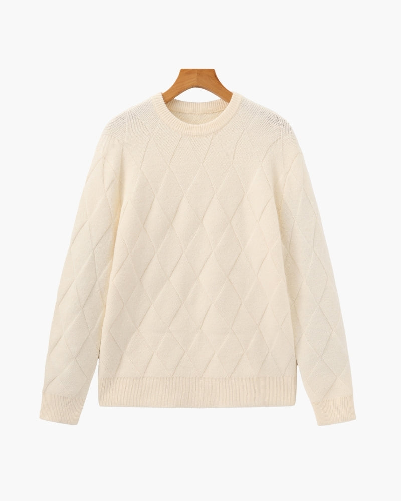 Diamond Knit Rundhalspullover
