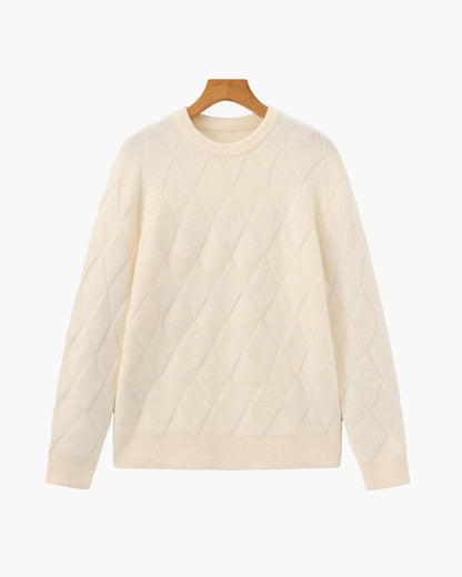 Diamond Knit Rundhalspullover