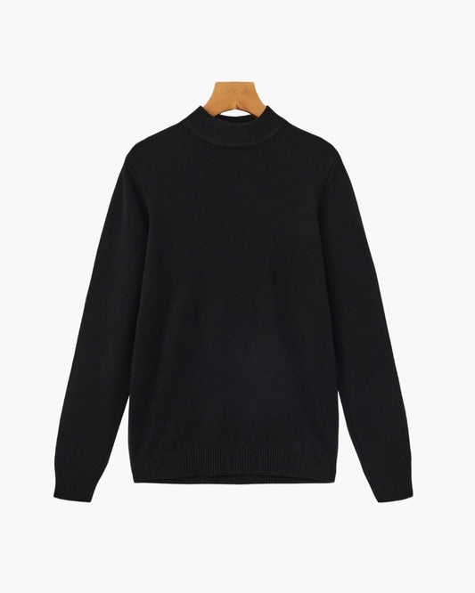 Gerippter Mock-Neck Pullover