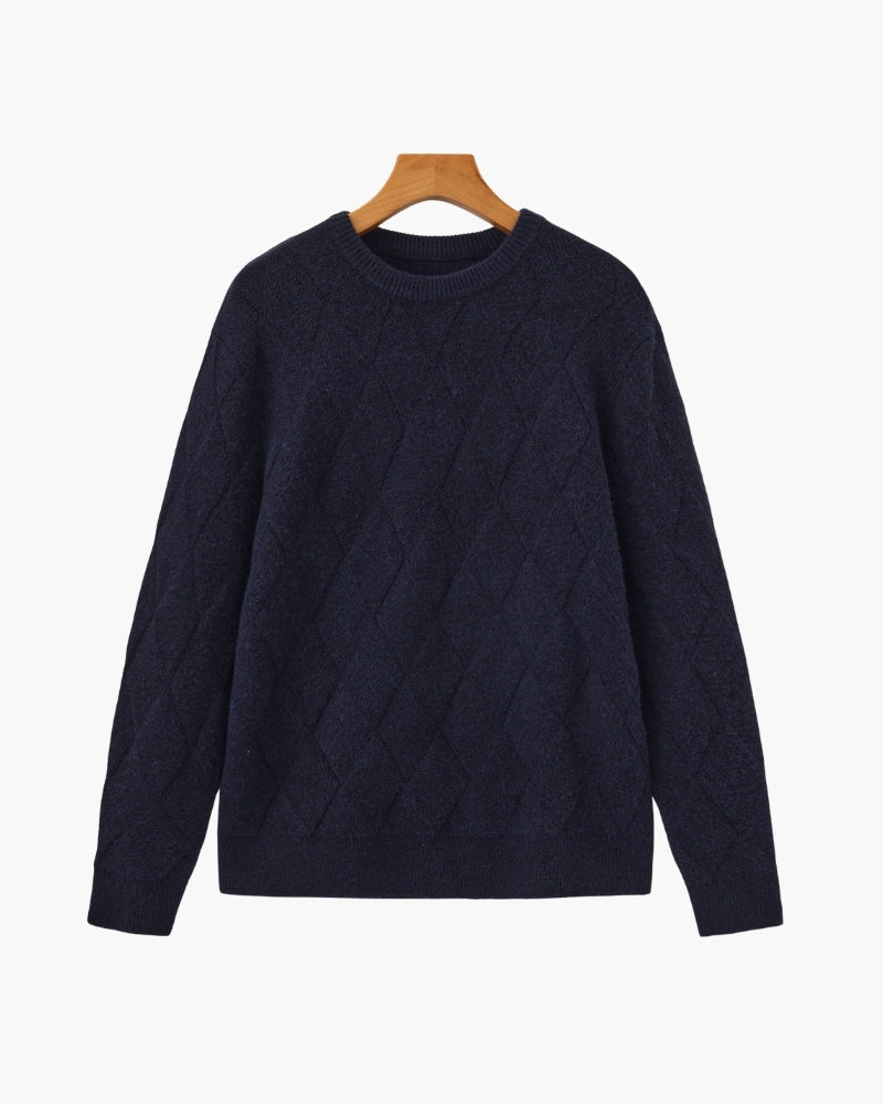 Diamond Knit Rundhalspullover