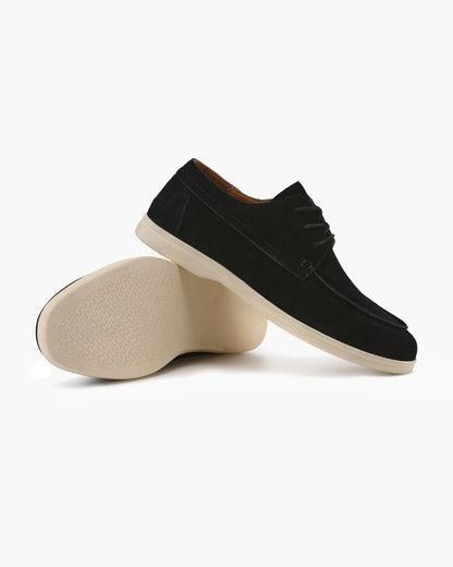 Premium-Schnürschuhe aus Wildleder - Schwarz