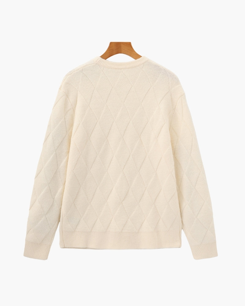 Diamond Knit Rundhalspullover