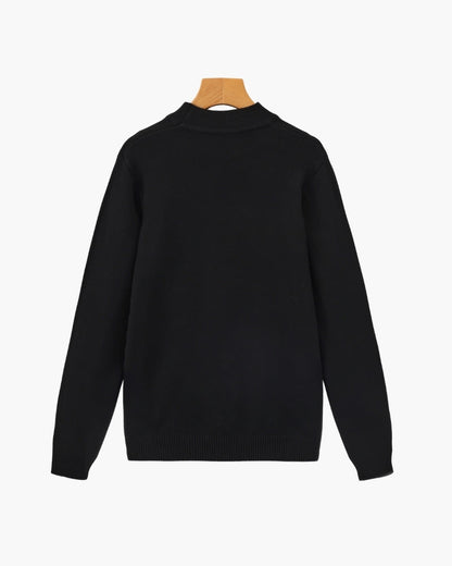 Gerippter Mock-Neck Pullover