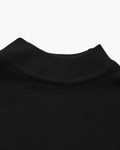 Gerippter Mock-Neck Pullover