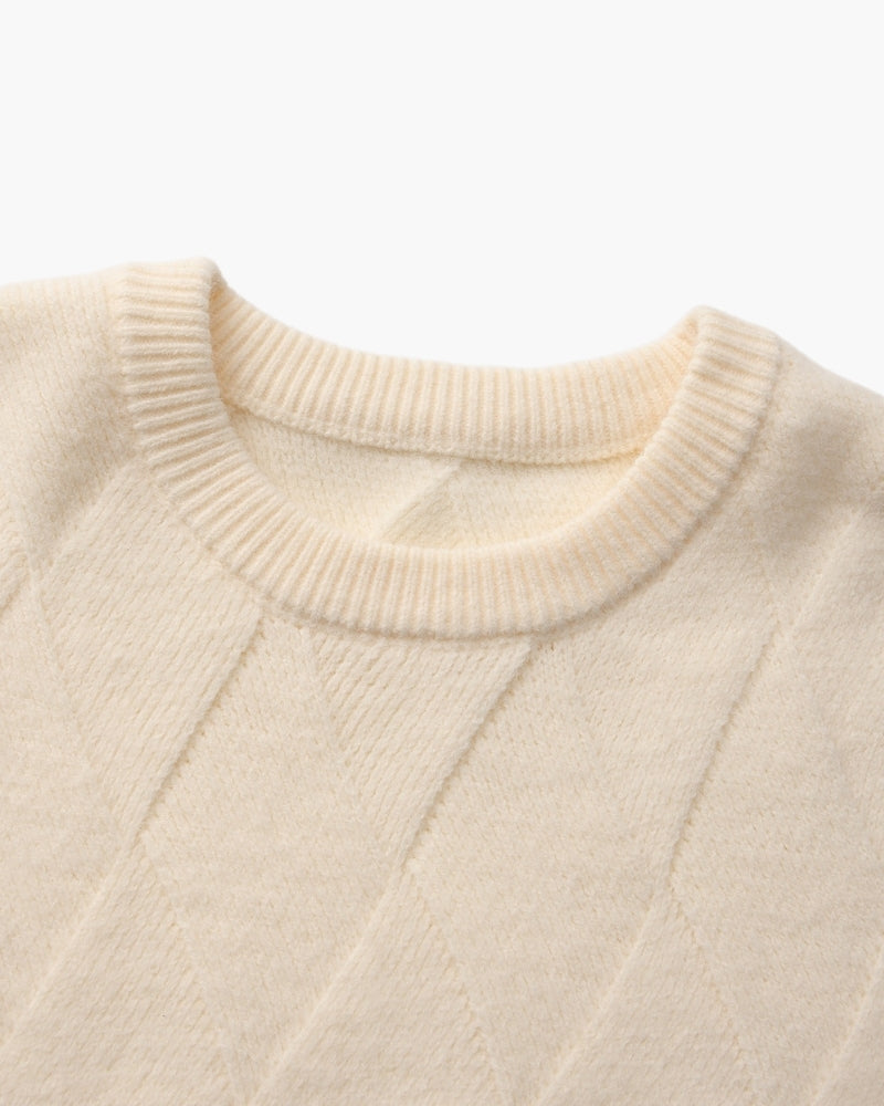Diamond Knit Rundhalspullover