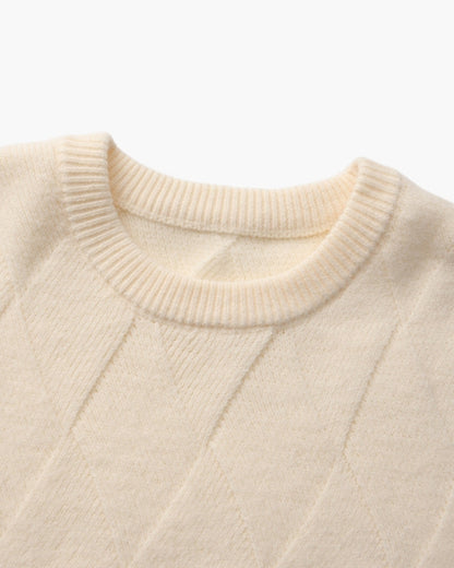 Diamond Knit Rundhalspullover