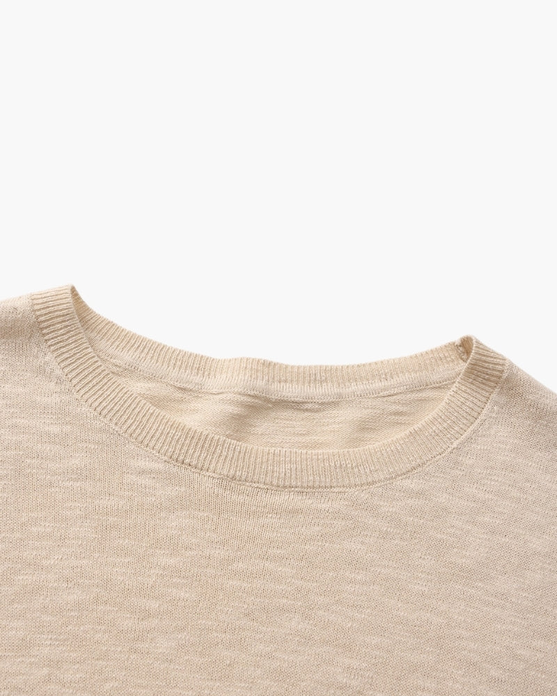Leinen-Baumwoll Rundhalsshirt