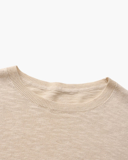 Leinen-Baumwoll Rundhalsshirt