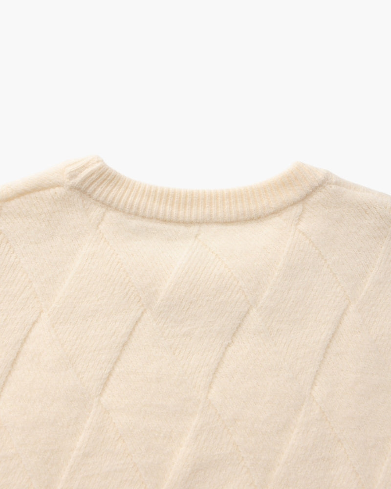 Diamond Knit Rundhalspullover