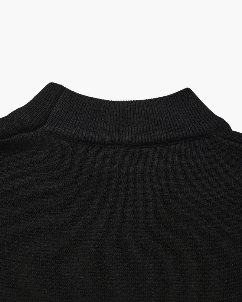 Gerippter Mock-Neck Pullover