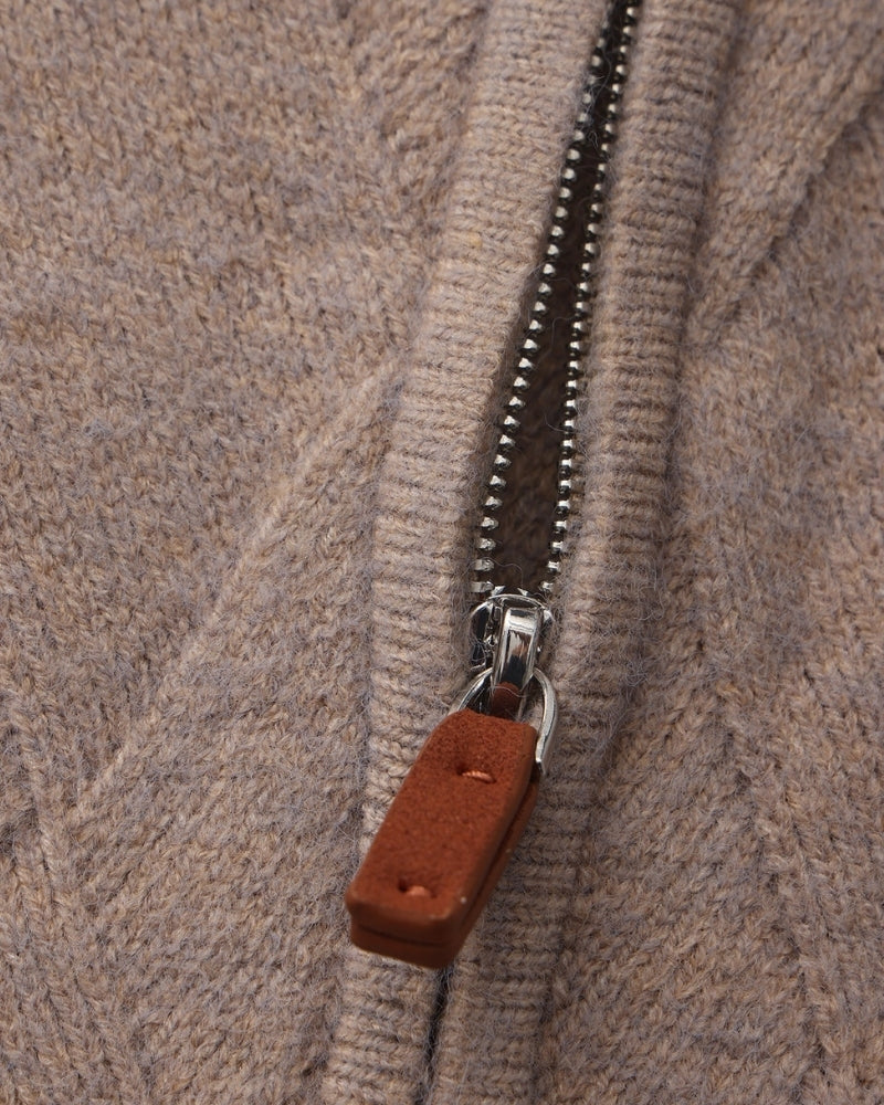 Heritage Diamond Knit Zip-Cardigan