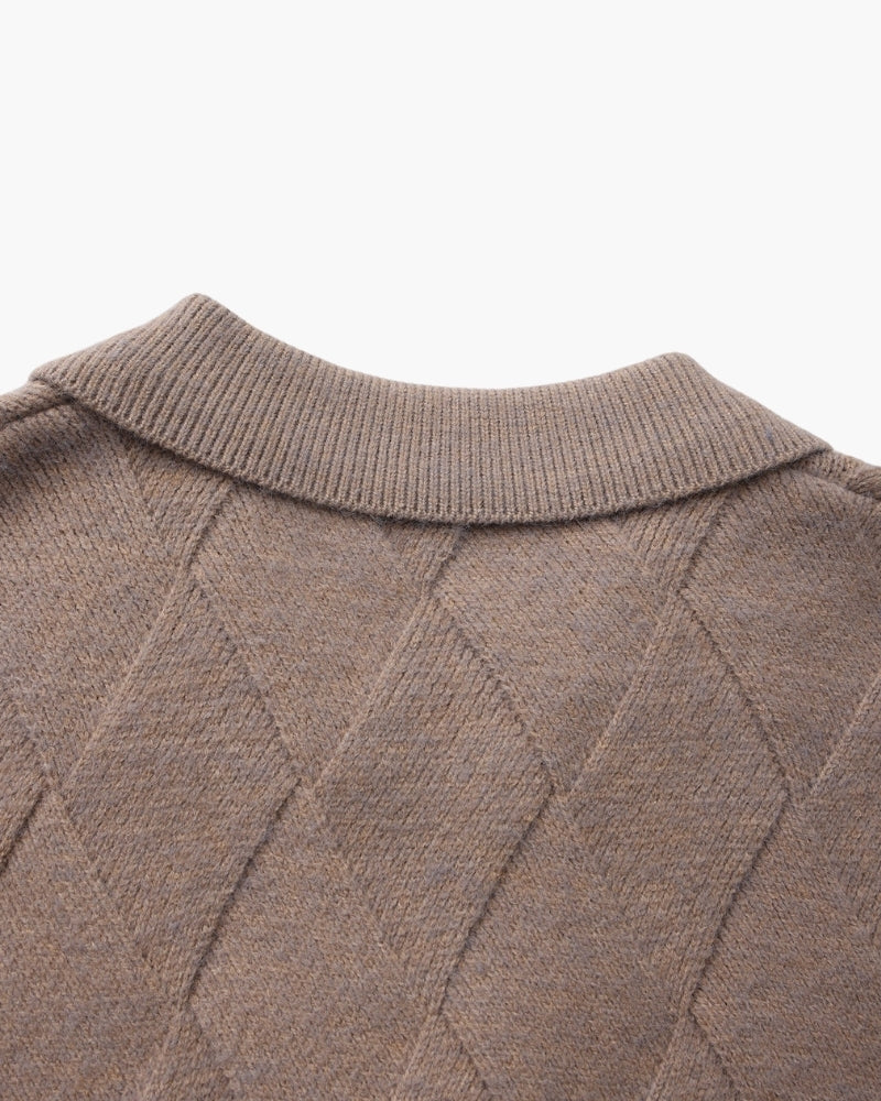 Heritage Diamond Knit Zip-Cardigan