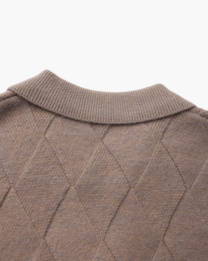 Heritage Diamond Knit Zip-Cardigan