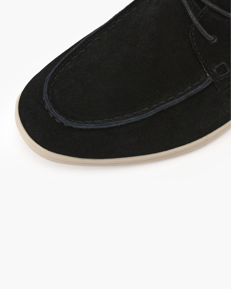 Premium-Schnürschuhe aus Wildleder - Schwarz