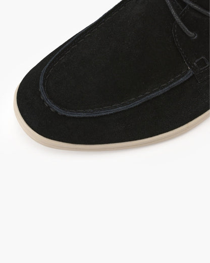 Premium-Schnürschuhe aus Wildleder - Schwarz