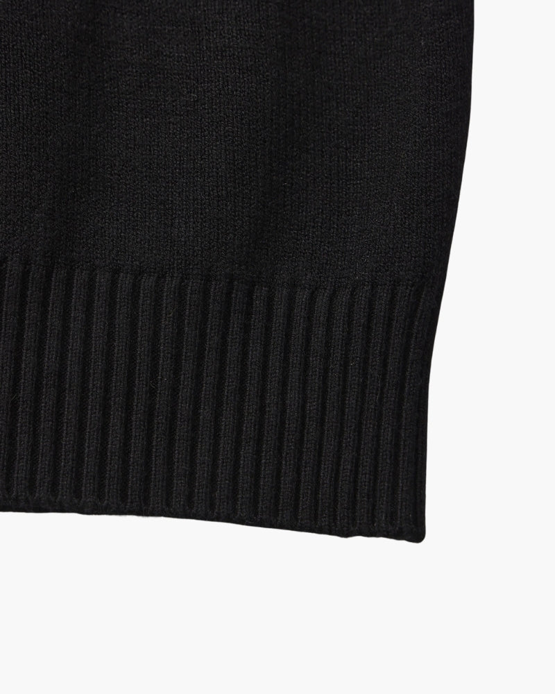 Gerippter Mock-Neck Pullover