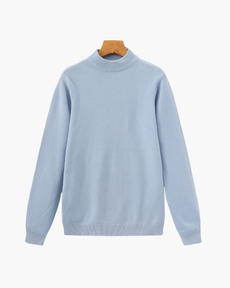 Gerippter Mock-Neck Pullover