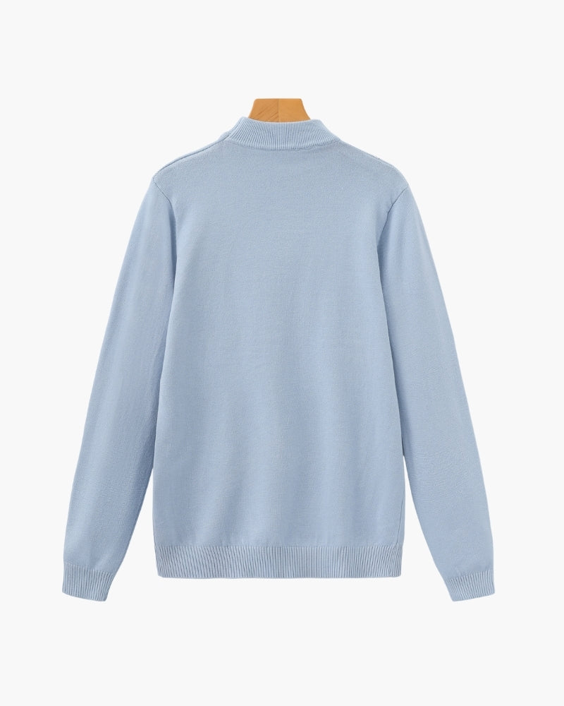 Gerippter Mock-Neck Pullover