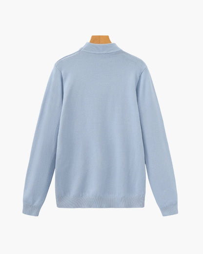 Gerippter Mock-Neck Pullover