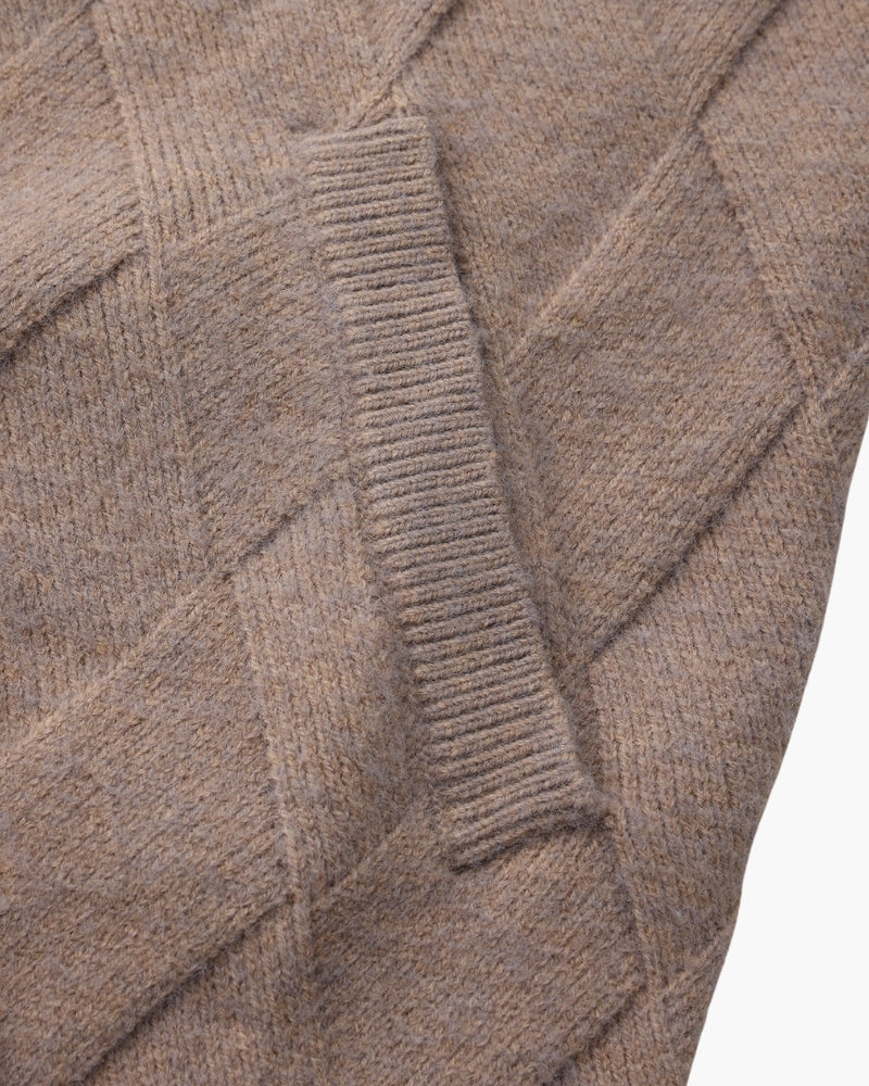 Heritage Diamond Knit Zip-Cardigan
