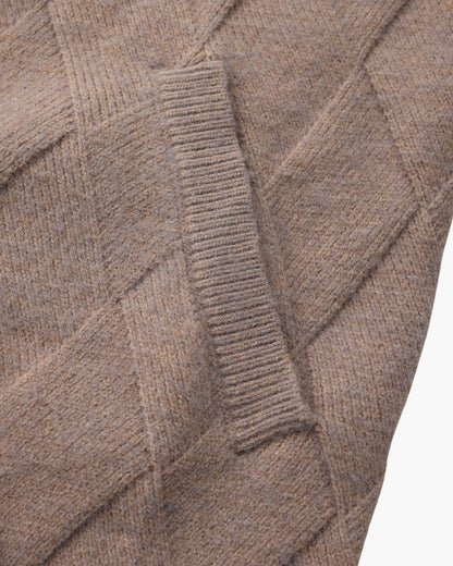 Heritage Diamond Knit Zip-Cardigan