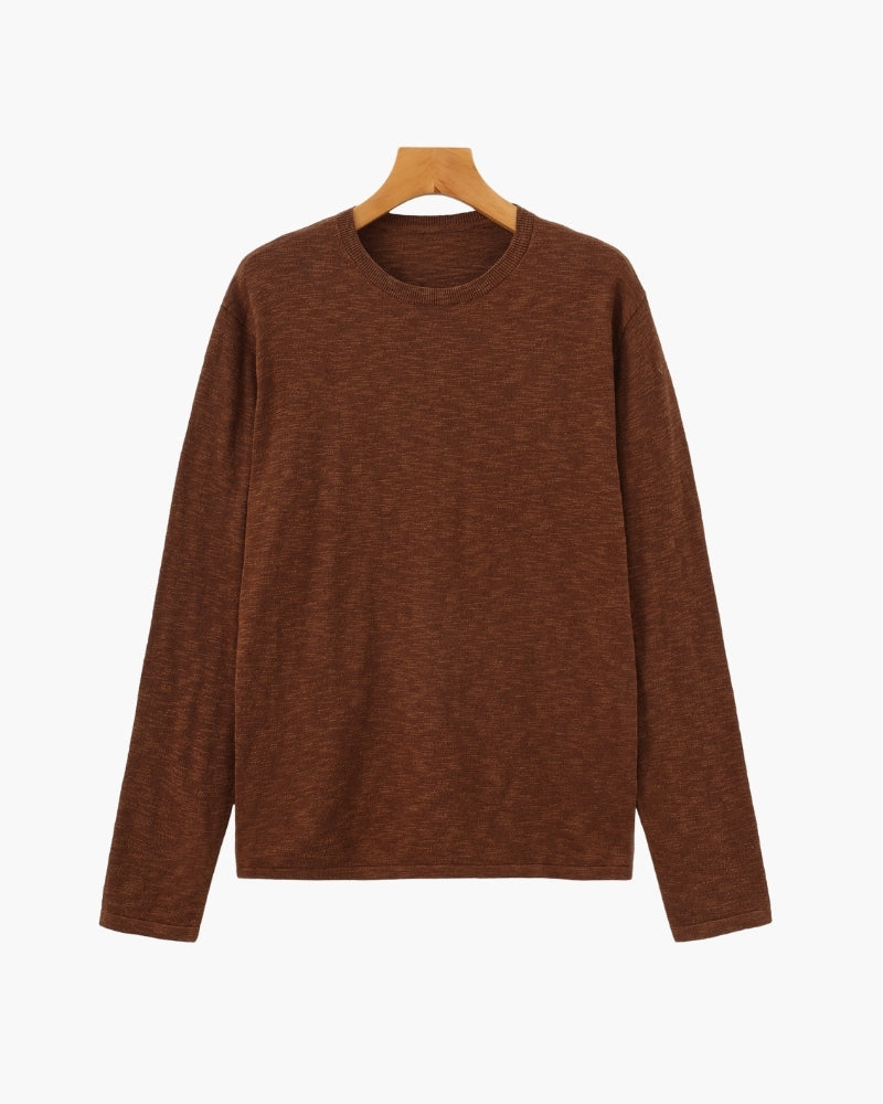 Leinen-Baumwoll Rundhalsshirt