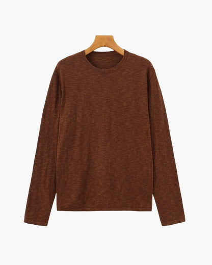 Leinen-Baumwoll Rundhalsshirt